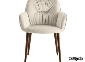 COCOON - Upholstered fabric chair with wooden legs _ Calligaris