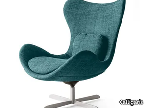 LAZY - Fabric armchair with 4-spoke base high-back _ Calligaris