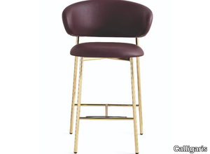 OLEANDRO - High leather stool with footrest _ Calligaris