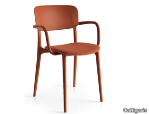 LIBERTY SOFT - Stackable chair with armrests _ Calligaris