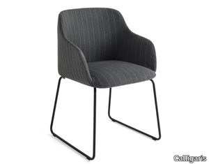 ELLE - Sled base upholstered chair with armrests _ Calligaris