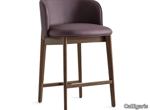 ABREY - High leather stool with back _ Calligaris