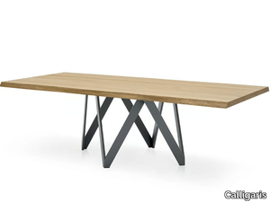 CARTESIO - Rectangular wood veneer table _ Calligaris