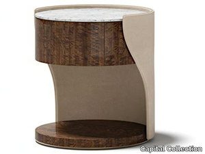 DATEJUST - Round wooden bedside table with drawers _ Capital Collection