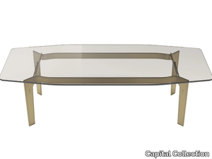 ECLECTIC - Rectangular glass and steel table _ Capital Collection