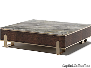 GRAND-Q - Low wooden and marble coffee table _ Capital Collection