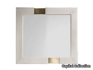 TRILOGY-Q - Square framed wall-mounted leather mirror _ Capital Collection