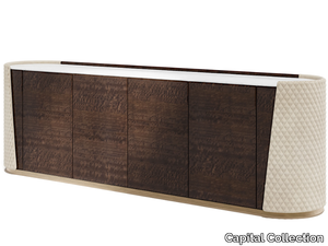 MAJESTIC - Wooden and leather sideboard with doors and drawers _ Capital Collection