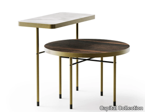 PARURE - Wooden and marble high side table _ Capital Collection