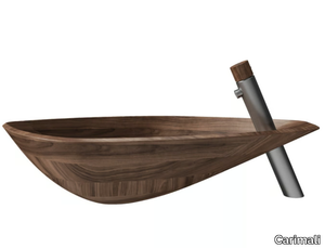 WOOD SCULL 0-SCL1701/V-CR - Countertop walnut washbasin _ Carimali