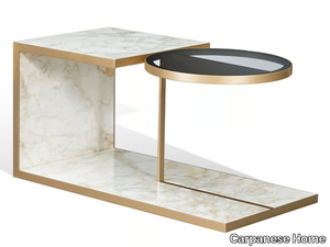 ALFRED M - Marble coffee table with glass insert _ Carpanese Home