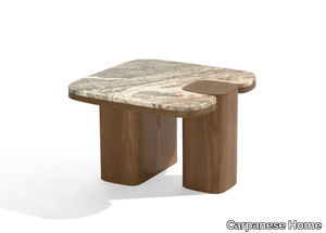 ERICE S - Square coffee table with wooden base and marble top _ Carpanese Home