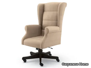 4081 - Height-adjustable leather executive chair with 5-spoke base _ Carpanese Home