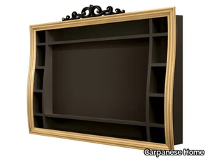 5041 - Wall-mounted wooden TV cabinet with shelves _ Carpanese Home