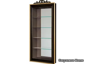 5015 - Open wood and glass bookcase with built-in lights _ Carpanese Home