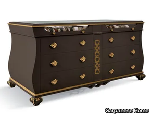 5501 - Double-sided wooden chest of drawers with glass top _ Carpanese Home