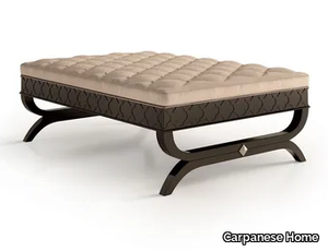 6340 - Tufted upholstered fabric bench and wooden base _ Carpanese Home