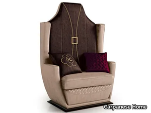 7012 - High-back velvet armchair with armrests _ Carpanese Home