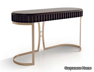 7014 - Oval wooden console table and metal base _ Carpanese Home