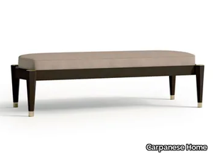 7587 - Upholstered nabuk bench and wooden base _ Carpanese Home