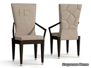 7511 - Upholstered nabuk chair with armrests and wooden frame _ Carpanese Home