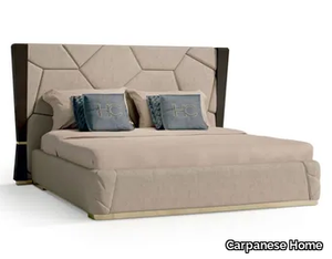 7581 - Nabuk king size bed with upholstered headboard _ Carpanese Home