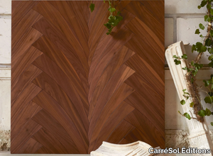 CHEVRON VÉNUS NOYER U.S. - Walnut wall/floor tiles _ CarréSol Éditions