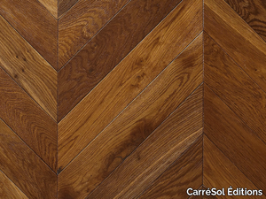 POINT DE HONGRIE CHÊNE SEMI-MASSIF BROWN FUMÉ RU - Oak parquet _ CarréSol Éditions