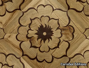 DALLE MARQUETERIE DE FLEUR ANTIQUE - Oak and wenge flooring _ CarréSol Éditions