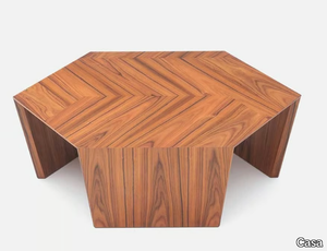 CARTAGINE - Hexagonal wooden coffee table _ Casa