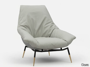 BELFIORE - Leather armchair with armrests _ Casa