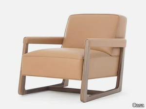 MASSIMO - Leather armchair with armrests _ Casa