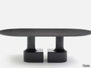 TIRRENO II - Oval wooden dining table _ Casa