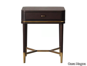 CRIS - Rectangular wooden bedside table with drawers _ Casa Magna