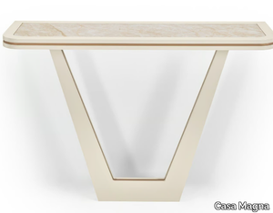 AUSTEN - Rectangular wooden console table with ceramic insert _ Casa Magna