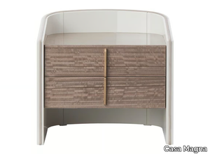 CORALINA - Rectangular wood veneer bedside table with drawers _ Casa Magna