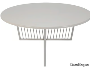 CUME - Round coffee table in lacquered wood with steel base _ Casa Magna