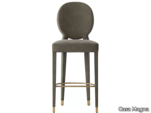 AUREA - High medallion leather stool with footrest _ Casa Magna