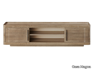 GUGA - Low wooden TV cabinet with doors _ Casa Magna