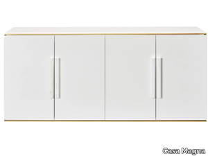 INFANTE - Wooden sideboard with marble top and doors and drawers _ Casa Magna