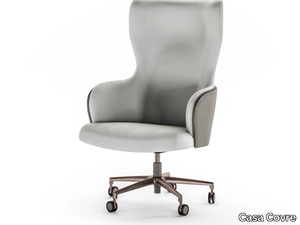 BRERA - Leather executive chair with castors _ Casa Covre