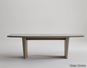 CONCORDE - Wooden office desk / meeting table with marble top _ Casa Covre