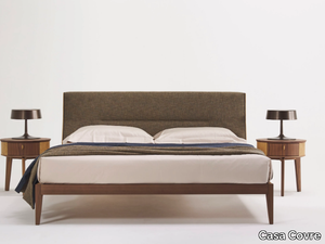 LEVANTO - Double bed with upholstered fabric and learher headboard _ Casa Covre