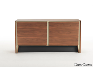 LIDO - Wooden chest of drawers with leather details _ Casa Covre