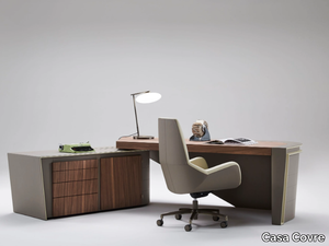 PORTOFINO - Leather-covered wooden executive desk _ Casa Covre