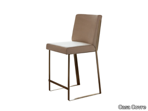 PALIO - High leather stool with back _ Casa Covre