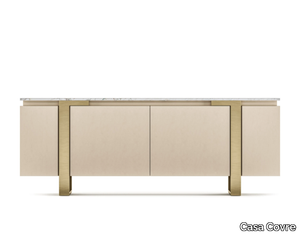 TOSCANA - Leather covered sideboard with doors _ Casa Covre