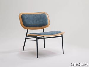 VINTAGE - Fabric easy chair with leather details _ Casa Covre