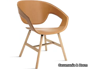 VAD WOOD CUOIETTO - Tanned leather chair with armrests _ Casamania & Horm