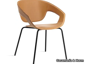 VAD IMPILABILE CUOIETTO - Tanned leather chair with armrests _ Casamania & Horm